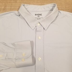 Rhone Commuter Shirt Men's XXL Light Blue Long Sleeve Button Up Performance